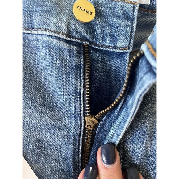 Frame
Le High High-Rise Distressed Stretch Straight-Leg Jeans size 27 - Picture 7 of 7